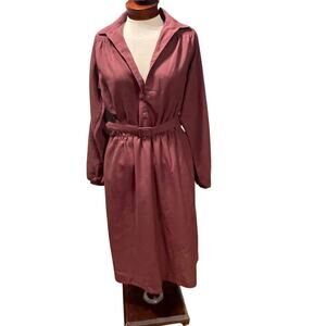 VTG Kay Windsor Belted Midi Dress Size 12 Union Made Collared Vintage